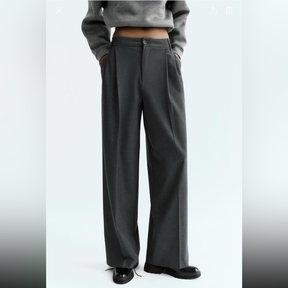 FULL-LENGTH PLEATED PANTS - Picture 2 of 8